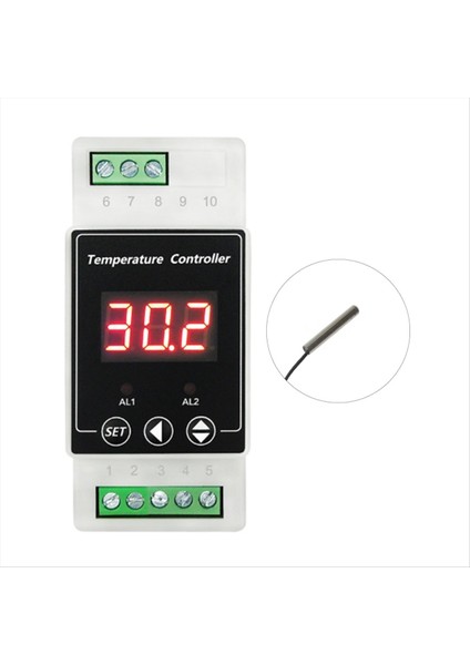 LED Ray Termostatı AC220V 2 Yollu Röle Dın Ray Ray Mobisten Kontrolü Isıtlama ve Soğutma Sıcaktı Sıcaklık Alarm Kontrolörü C (Yurt Dışından)