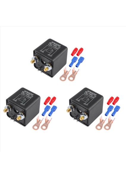 3x WM686 Dc 12V Röle Pil Izolasyon Röle 12V / 120A Kablo Terminali ile Araba Kamyonları Için Tepe Yük (Yurt Dışından)