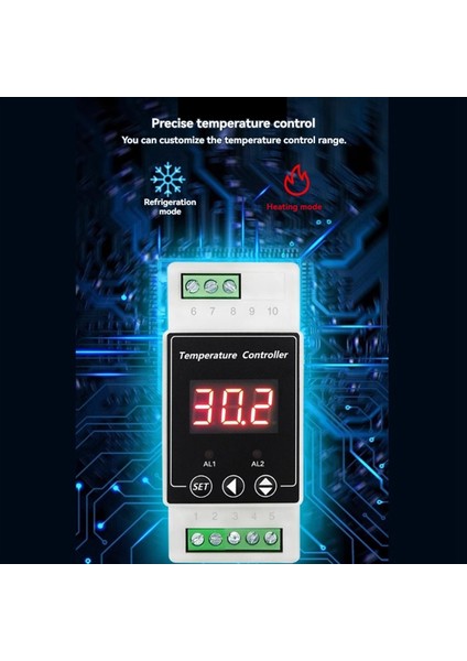 LED Ray Termostatı DC8-24V 2 Yollu Röle Din Ray Monte Kontrolör Isıtma ve Soğutma Sıcaklık Alarm Kontrolörü D (Yurt Dışından) indirimleri