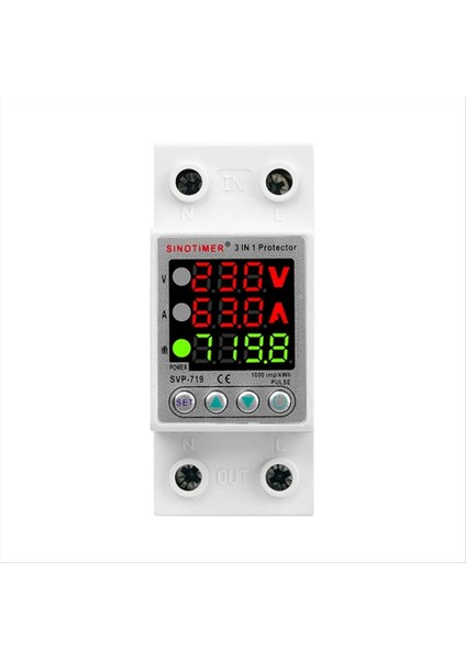 Sinotimer 220V Voltaj Röle&#39 Nin Voltaj Koruyucu Altında Akım Limit Üstü Wattm Kwh Enerji Ölçer Güç Gelişimi 63A (Yurt Dışından) modelleri