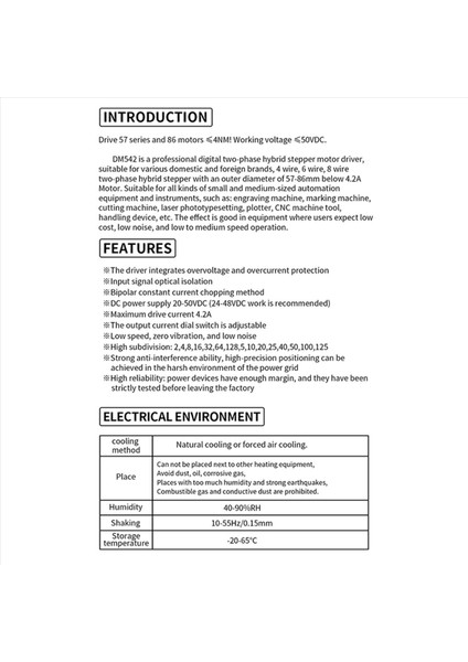 3x Step Motor Sürücüsü DM542 Step Motor Sürücüsü Dsp Nema 17 Nema 23 Vb (Yurt Dışından) modelleri