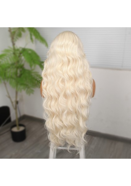 Beyaz Platin Ekstra Uzun Fiber Sentetik Dalgalı Tül Peruk fırsatları