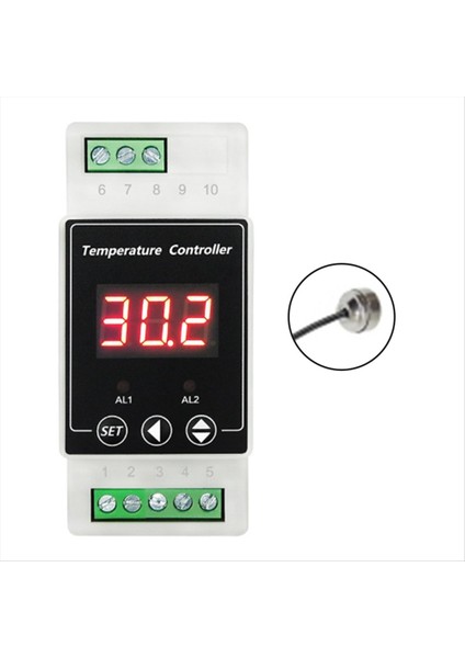 LED Ray Termostatı DC8-24V 2 Yollu Röle Dın Ray Ray Mobisten Kontrolü Isıtma ve Soğutma Sıcaklığı Alarm Kontrolörü A (Yurt Dışından)