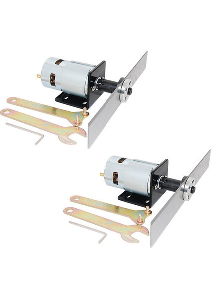 2x Dıy Çim Biçme Makinesi Seti Dc 12V 775 Motor Manganez Çelik Bıçak Bahçe Taşıma Araçları Mini Alet Çim Kesme Makinesi (Yurt Dışından)