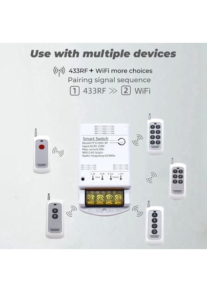 3x Taya Wıfı 30A Röle Modülü 85-250V Akıllı Anahtar Dıy 433MHZ Rf Denetleyici Uygulama Ses Röle Zamanlayıcı Uzaktan Tahmin (Yurt Dışından) fırsatları