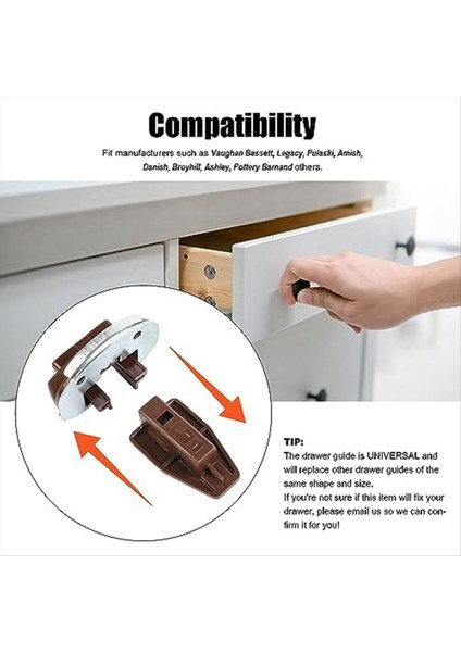 10 Set Yedek Çekmece Track Slayt Kiti Track Çekmece Kılavuzları Mobilya Parçaları Şifoniyer Hutches ve Güncellik Çekmecesi Için (Yurt Dışından) modelleri