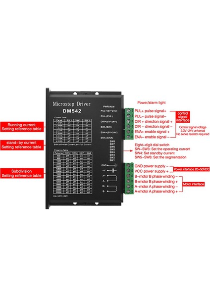 2x Step Motor Sürücüsü DM542 Step Motor Sürücüsü Dsp Nema 17 Nema 23 Vb (Yurt Dışından) modelleri