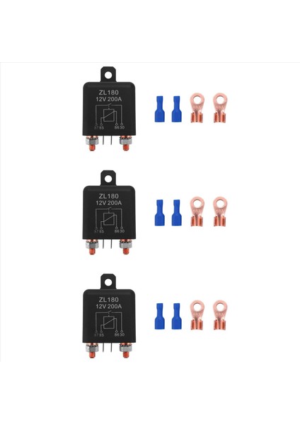 12V 200A Röle Araç Kamyonu Motor Otomobil Tekne Araba Başlangıç Ağır Derecesi Bölünmüş Şarj ZL180 2 Pin Footprint [3 Set] (Yurt Dışından)