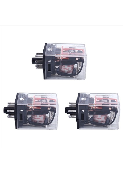 3x Ac 220V/230V Voltajı Pcb Güç Rölesi 8 Pim Dpdt 2no 2nc MK2P-1 (Yurt Dışından)