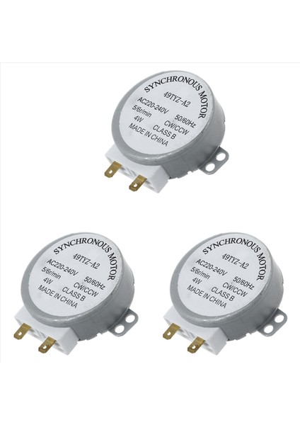 3x Ac 220-240V 50/60Hz 5/6rpm 4W Miniwave Fırını Için Senkron Motor (Yurt Dışından)
