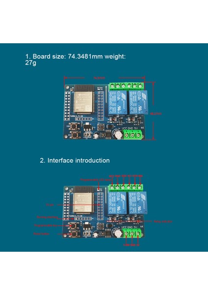 Çift Kanallı Wifi Röle Modülü ESP32 Wood Geliştirme Kurulu Ikincil Gelişim DC5-60V Güç Kaynağı (Yurt Dışından) indirimleri
