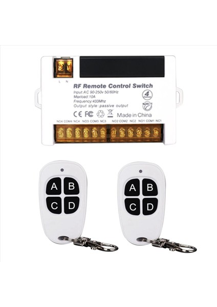 2x 4 Kanal Kablosuz Röle Uzaktan Kumanda Anahtarı 433 92 Mhz Rf AC90-250V 10A 4 Uzaktan Kumanda Röle Alıcı (Yurt Dışından) fiyatları