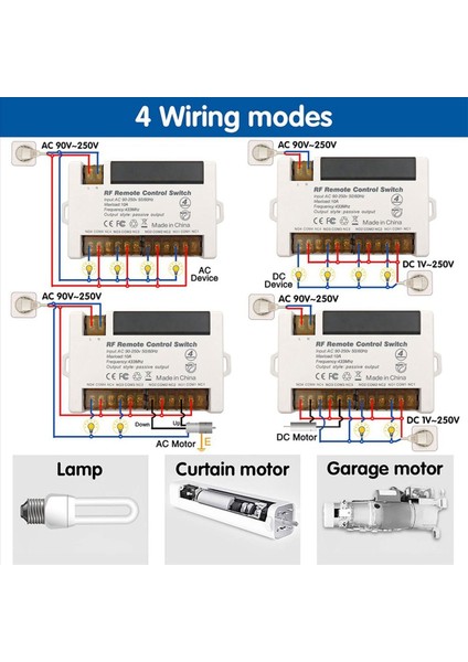 2x 4 Kanal Kablosuz Röle Uzaktan Kumanda Anahtarı 433 92 Mhz Rf AC90-250V 10A 4 Uzaktan Kumanda Röle Alıcı (Yurt Dışından) modelleri