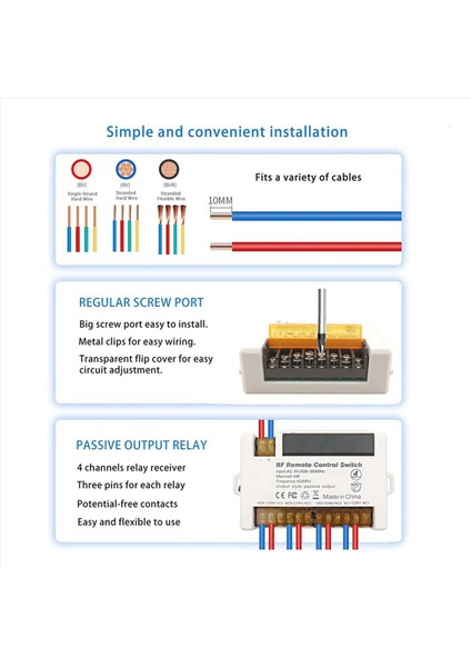 2x 4 Kanal Kablosuz Röle Uzaktan Kumanda Anahtarı 433 92 Mhz Rf AC90-250V 10A 4 Uzaktan Kumanda Röle Alıcı (Yurt Dışından) fırsatları