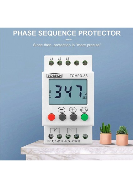 3x 3 Faz Din Rayı Aşırı Voltaj Koruyucu Altında Ayarlanabilir Voltaj Izleme Sırası Koruma Rölesi (Yurt Dışından) fırsatları