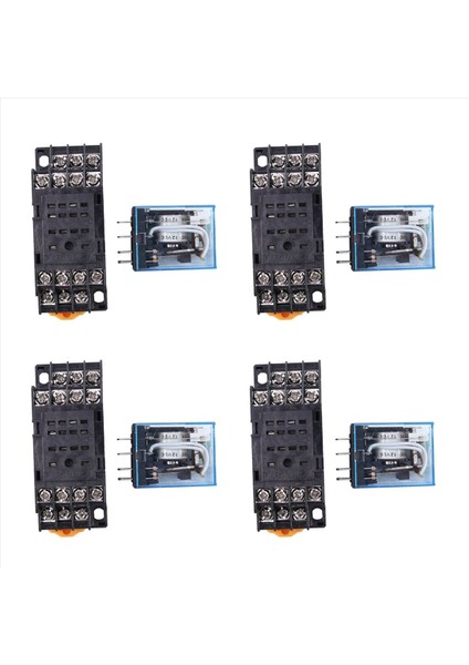 4x HH54P Dc 12V Bobini 4pdt 14 Pıne Elektromanyetik Güç Rölesi DYF14A Tabanı (Yurt Dışından)