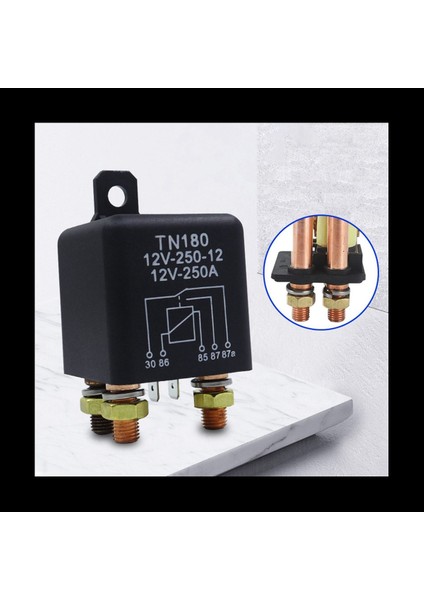 2x Araba Rölesi 12V 250A Sürekli Tip Güçlü Motosiklet Pil Kontrol Anahtarı Terminal Otomotiv Başlangıç Rölesi (Yurt Dışından)