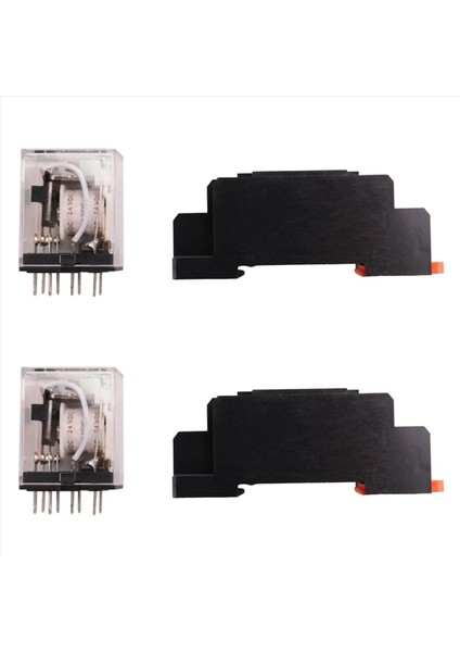 2x HH52P Dc 24V Dpdt 8 Pıns DYF08A Tabanlı Elektromanyetik Güç Rölesi Siyah+ Clear Mavi (Yurt Dışından)