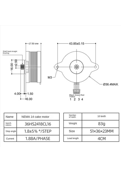 2x NEMA14 36MM Yuvarlak Krep Step Motoru (Yurt Dışından) indirimleri