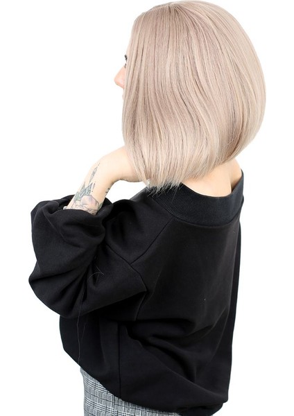 Kahkülsüz Düz Kısa Fiber Sentetik Peruk / Küllü Bebek Sarı modelleri