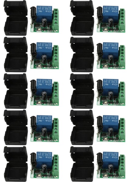 10X Dc 12V 1ch 433MHZ Evrensel Kablosuz Uzaktan Kumanda Anahtarı Rf Röle Alıcı 433 Mhz Verici Düğmesi Modülü Dıy (Yurt Dışından)