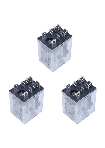 3x JQX-13F Ly2 Dc 12V 8-Pimli Dpdt Yeşil LED Elektromanyetik Röle (Yurt Dışından)