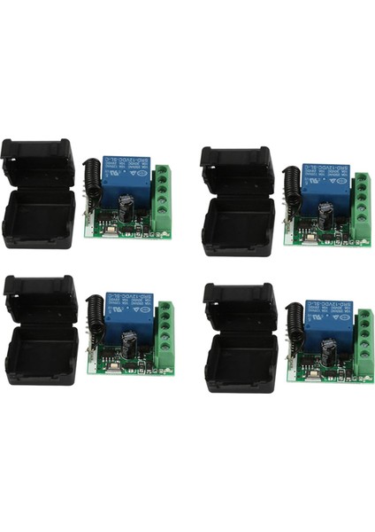 4x Dc 12V 1ch 433MHZ Evrensel Kablosuz Uzaktan Kumanda Anahtarı Rf Röle Alıcı 433 Mhz Verici Düğmesi Modülü Dıy (Yurt Dışından)
