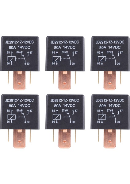 6x 80A Dc 12V 5 Pin Dıy Güç Rölesi Araba Kamyon Aracı (Yurt Dışından)