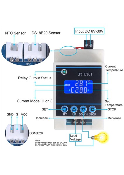 5x XY-DT01 Dijital Sıcaklık Denetleyicisi -40-110 ° C LCD Ekran ve Su Geçirmez Sensörlü (Yurt Dışından) fırsatları