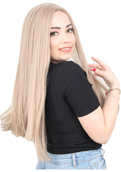 Fiber Sentetik Uzun Düz Peruk / Küllü Bebek Sarı fiyatları