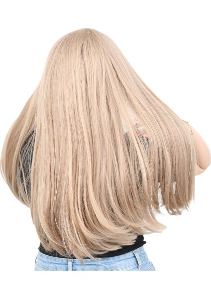 Fiber Sentetik Uzun Düz Peruk / Küllü Bebek Sarı fırsatları