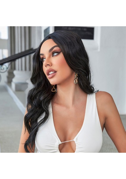 Siyah Su Dalgalı Uzun Boy Tül Peruk modelleri