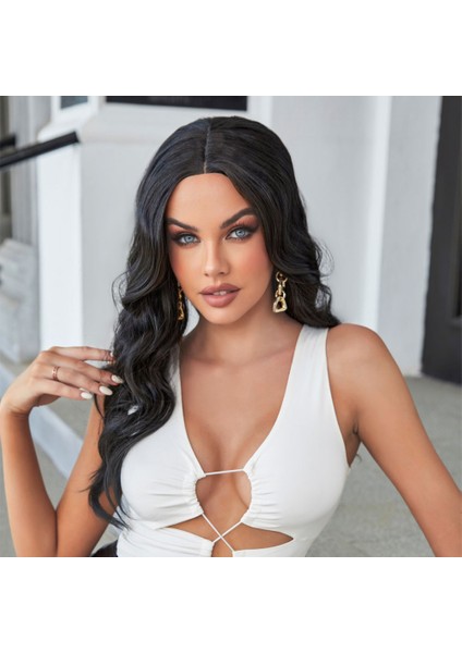 Siyah Su Dalgalı Uzun Boy Tül Peruk indirimleri