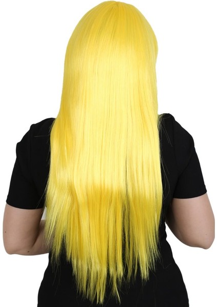 Uzun Kahküllü Fiber Sentetik Peruk / Sarı fırsatları