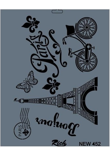 Rich New Seri N-452 Stencil 35X25 cm