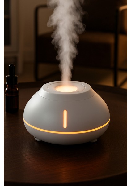 Masaüstü Hava Nemlendirici Volkanik Görünümlü Kablolu Rgb Işık Sessiz Dekoratif Hava Nemlendirici