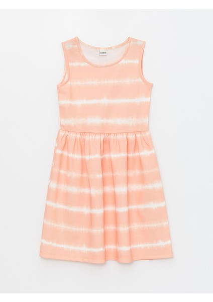 Yeni Sezon Bisiklet Yaka Batik Desenli Kız Çocuk Elbise fırsatları