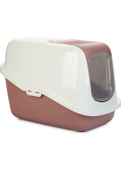 Yzlal Beeztees Kapalı Kedi Tuvaleti, Koku Filtreli, Pembe Beyaz, 56X39X39CM