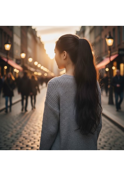 Tokalı Dalgalı At Kuyruğu / Kahverengi