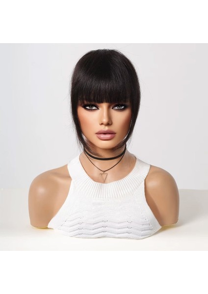 Yoğun Gerçek Saç Perçem / Siyah