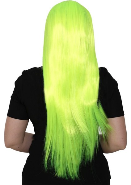Uzun Kahküllü Fiber Sentetik Peruk / Neon Sarı fırsatları