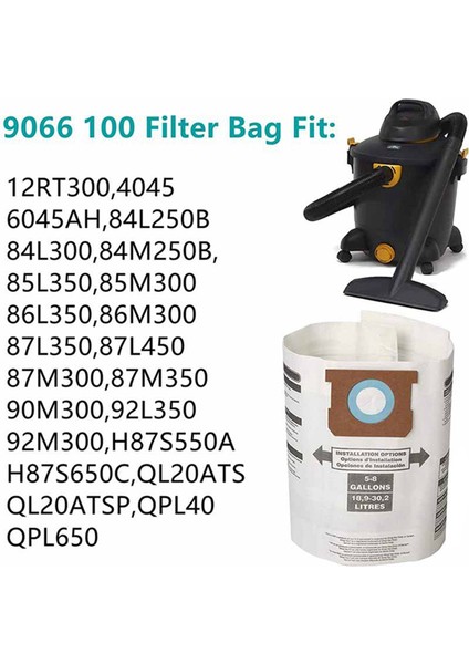 Shop Vac 5-8 Galon Beyaz Tek Katmanlı Elektrikli Süpürge Aksesuarları Kağıt Torba Filtre Toz Torbası Için Uygundur (Yurt Dışından) fırsatları