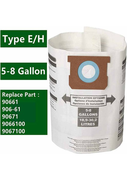 Shop Vac 5-8 Galon Beyaz Tek Katmanlı Elektrikli Süpürge Aksesuarları Kağıt Torba Filtre Toz Torbası Için Uygundur (Yurt Dışından) indirimleri