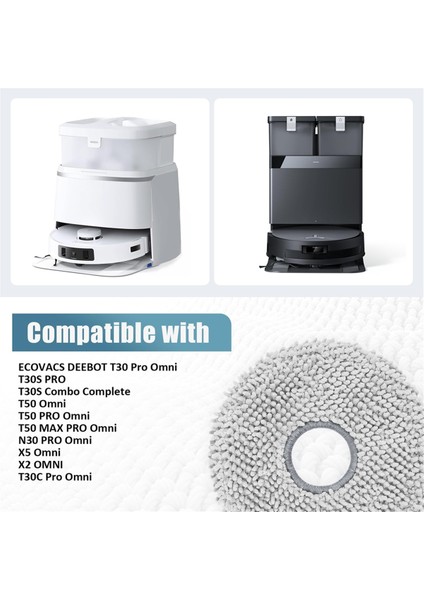 Ecovacs Deebot T30 Pro Omni, T30S Pro, X5, X2, T50 Omni, T50 Pro, Robot Süpürge, Yeniden Kullanılabilir Yedek Paspas Için Mendiller (Yurt Dışından) indirimleri
