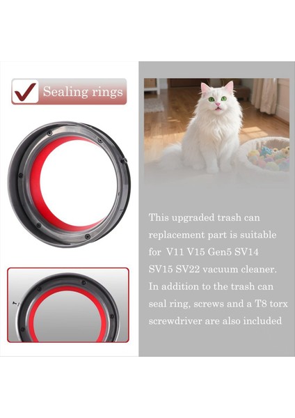 Yükseltilmiş Kutusu Sızdırmazlık Halkası Dyson V11 V15 Gen5 SV14 SV15 SV22 Elektrikli Süpürge Teneke Kutu Değiştirme T8 Tornavida (Yurt Dışından) fiyatları