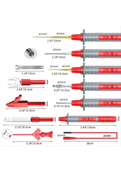 P1308D 25PCS Multimetre Silikon Test Kurşun Kiti Değiştirilebilir Iğne Spanner Timsah Klibi 4mm Muz Fiş (Yurt Dışından) indirimleri