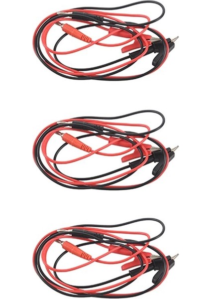1m Uzunluğunda Timsah Klipsinden Muz Fiş Test Kablosu Multimetre Için 3 Çift (Yurt Dışından)