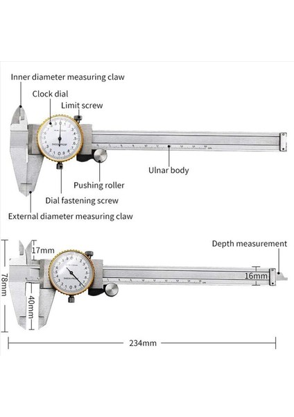 2x Kadran Kaliperler 0-150MM 0 02MM Hassasiyetli Endüstri Paslanmaz Çelik Vernier Kaliper Şok Geçirmez Metrik Ölçüm Aracı (Yurt Dışından) fırsatları