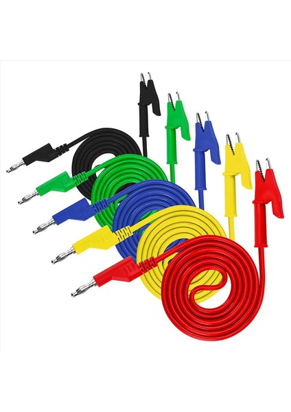 10 Adet 4mm Multimetre Muz Fişine Timsah Klipsleri ve Timsah Klipsli Kablo Için Test Kurşun (Yurt Dışından) fiyatları