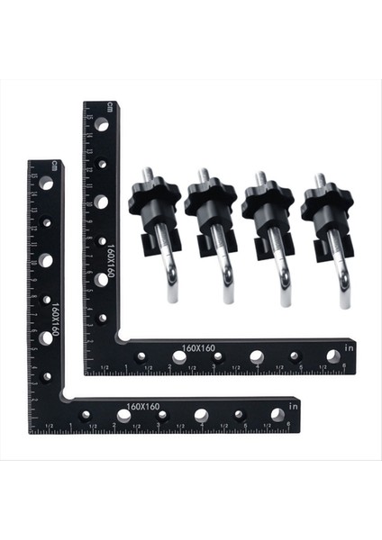 Ahşap Işleme Ayarlanabilir Köşe Kelepçesi Cetvel Alüminyum Dik Açılı Kelepçe L Şeklinde Yardımcı Fikstür Konumlandırıcı Klip-6pc (Yurt Dışından)